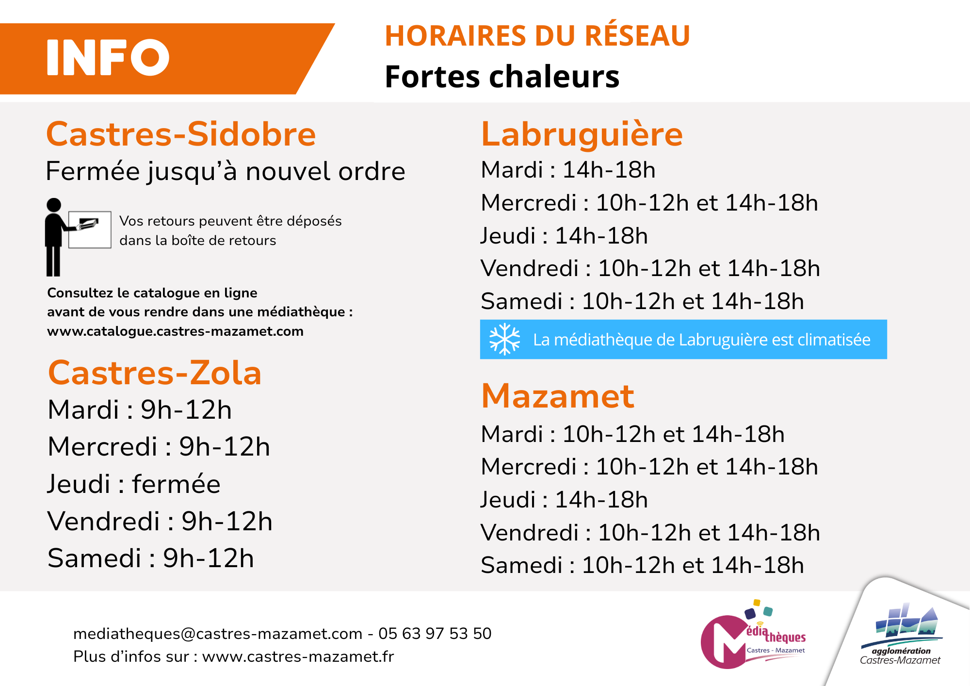 Horaires réseaux fortes chaleurs